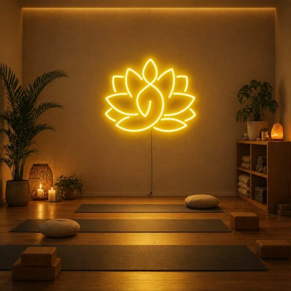 Yoga Studio Neon Sign - Lotus Glow Wall Decor Light