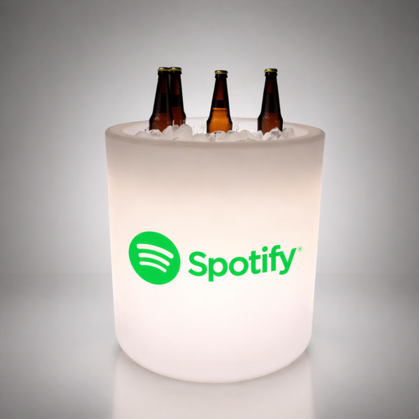 Custom Logo LED Ice Bucket | RGB Color-Changing Illuminated Cooler for Bars & Corporate Events