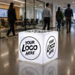 Custom Logo LED Light Box Sign — Multicolor RGB Illuminated Cube for Corporate Events